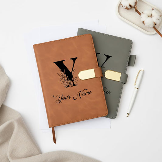 FloraLock Personalized Diary – Tan Brown