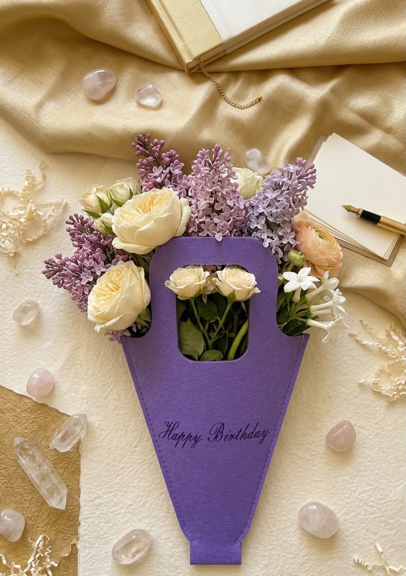 BloomCone Floral Gift Wrap – Purple