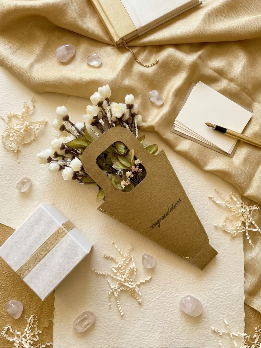 BloomCone Floral Gift Wrap – Brown