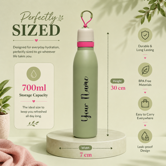TrailSip Personalized Water Bottle – Green