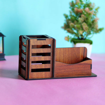 Rustic Slot Desk Pen Holder