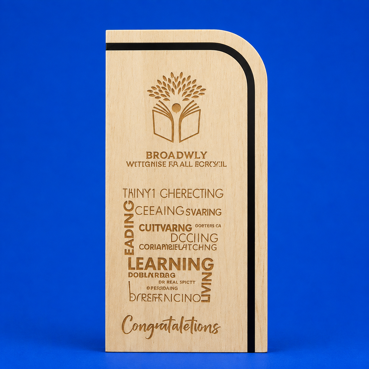Curved Edge Personalised Trophy