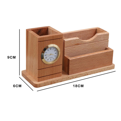 Chrono Wooden Desk Pen Stand