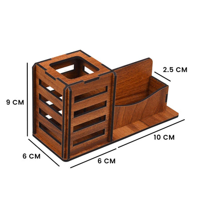 Rustic Slot Desk Pen Holder