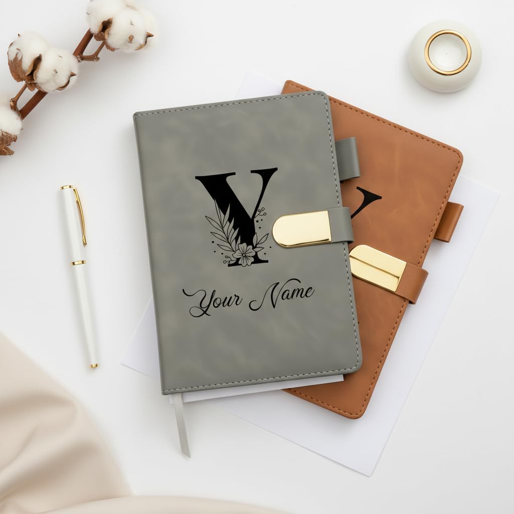 FloraLock Personalized Diary – Misty Grey