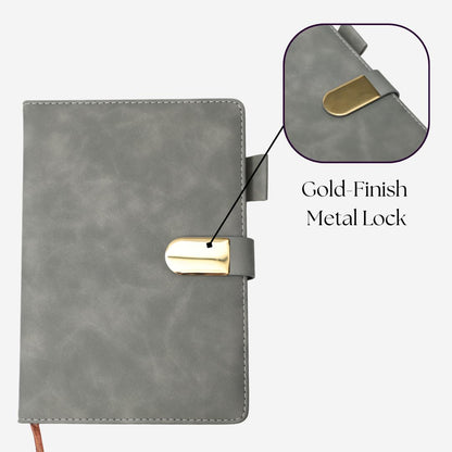 FloraLock Personalized Diary – Misty Grey