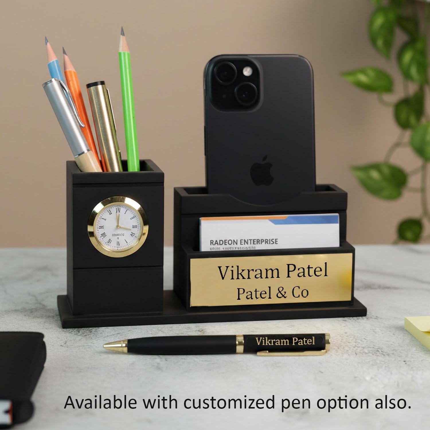 Personalized Classic Time Desk Pen Stand