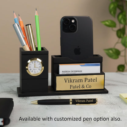 Personalized Classic Time Desk Pen Stand