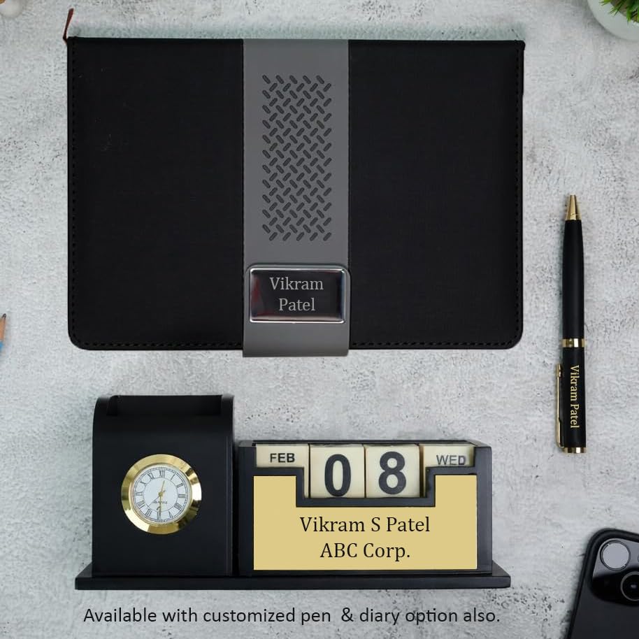 Personalized Signature Time Desk Pen Stand