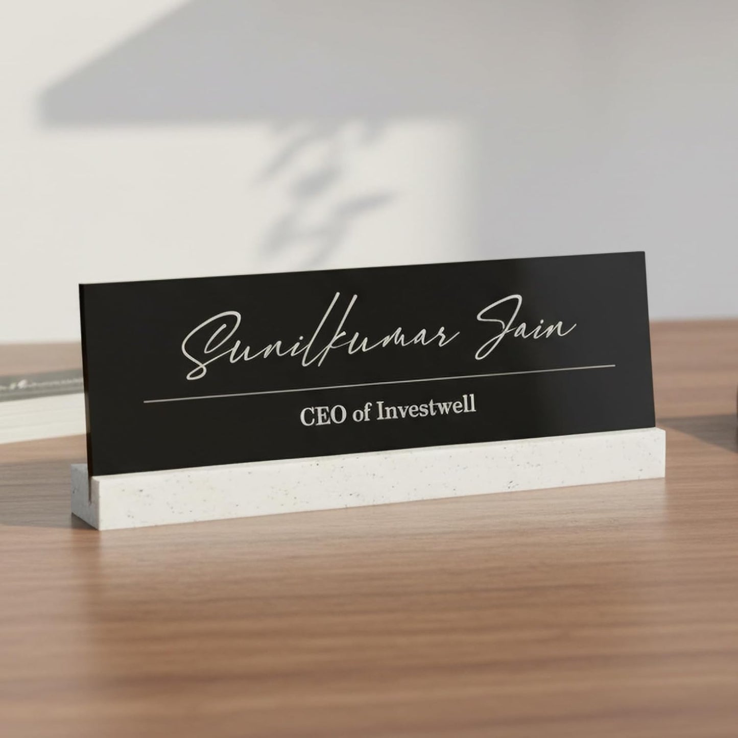 LuxeLine Personalized Desk Nameplate