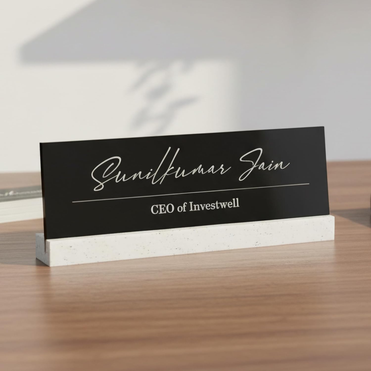 LuxeLine Personalized Desk Nameplate