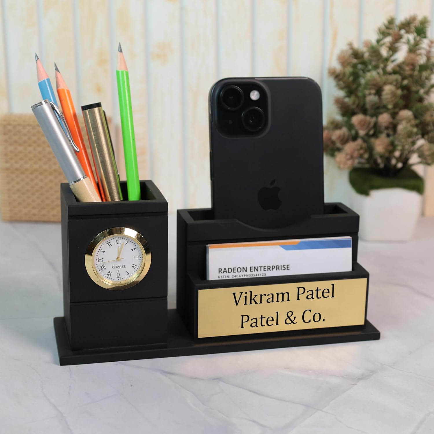 Personalized Classic Time Desk Pen Stand
