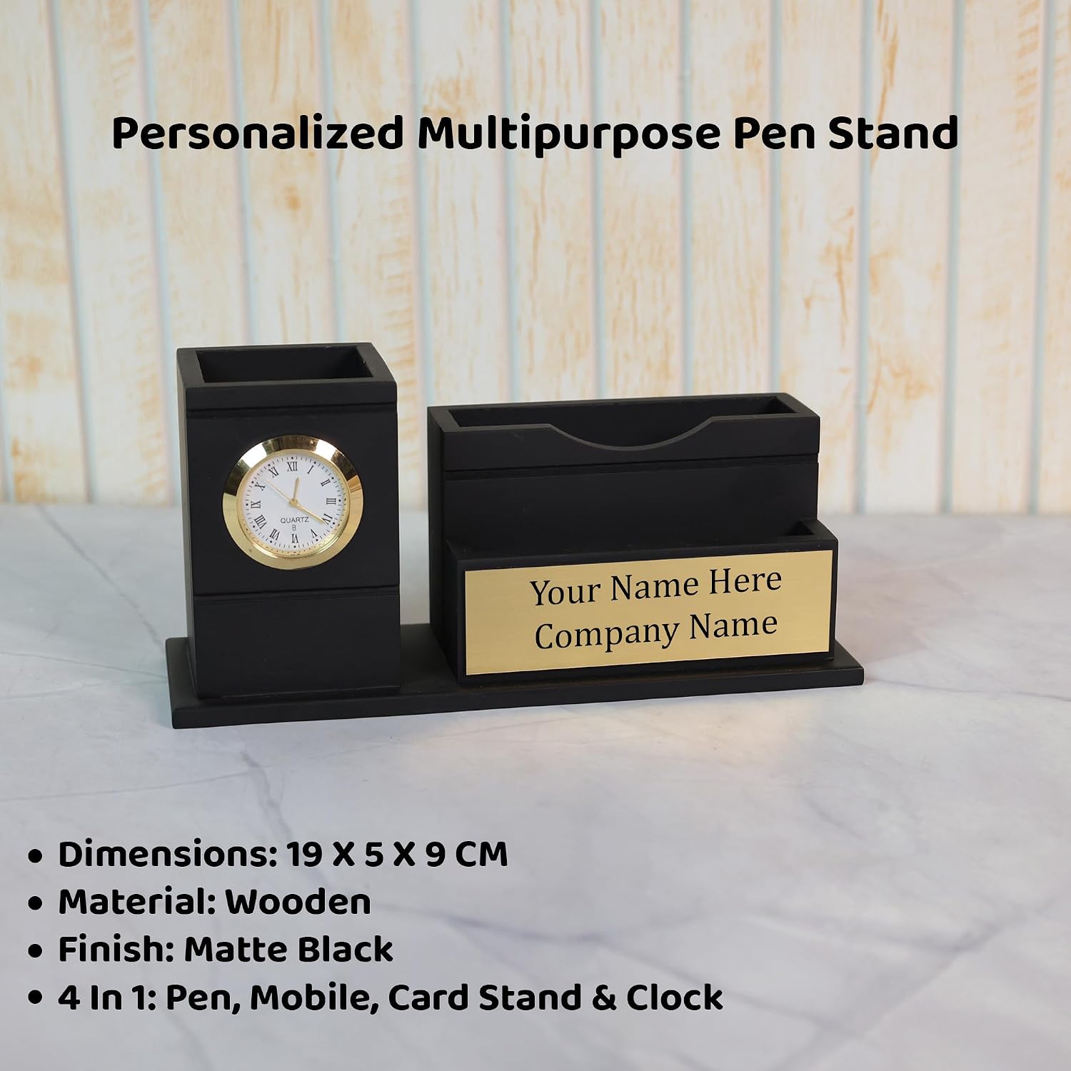 Personalized Classic Time Desk Pen Stand