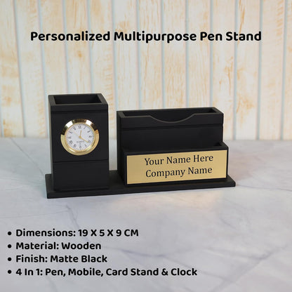 Personalized Classic Time Desk Pen Stand
