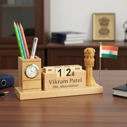 Heritage Time Personalized Desk Pen Stand