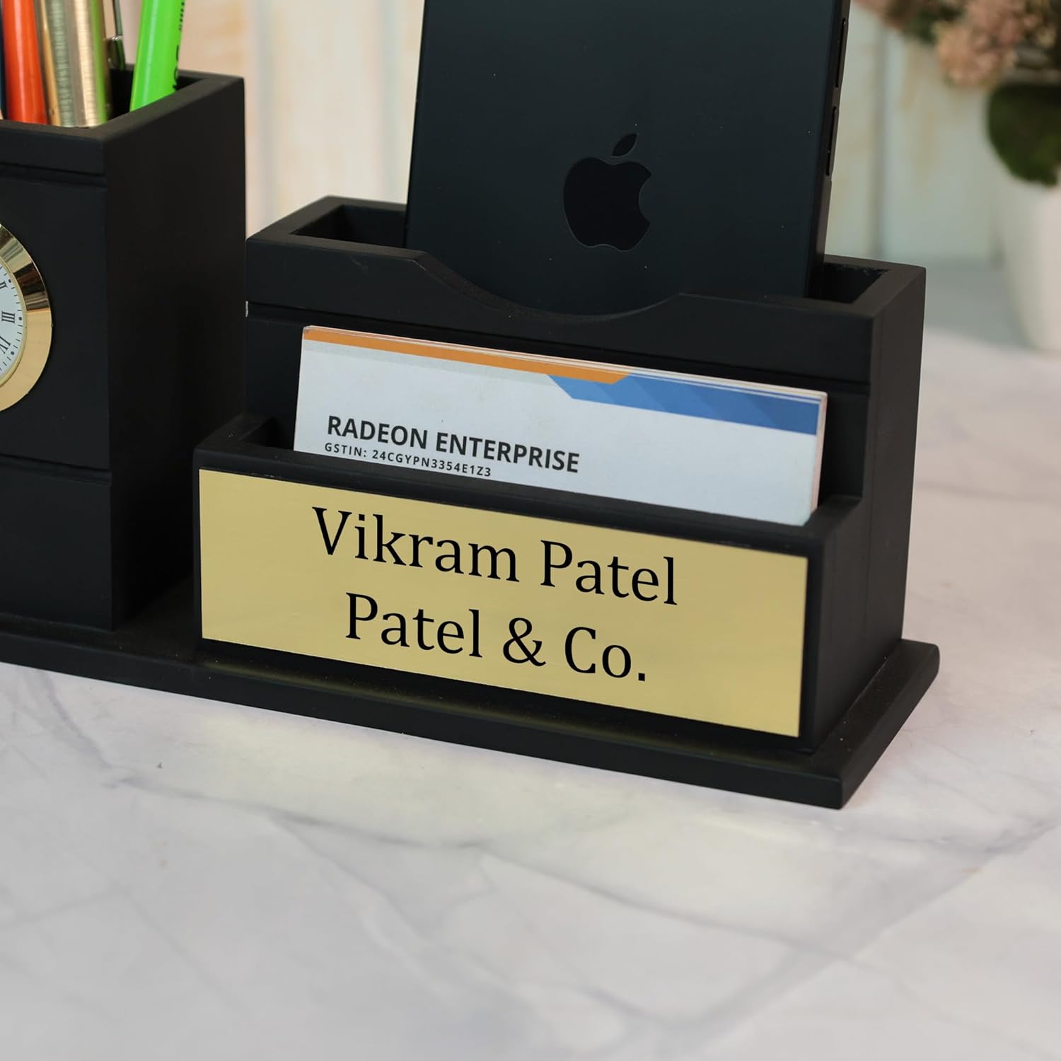Personalized Classic Time Desk Pen Stand
