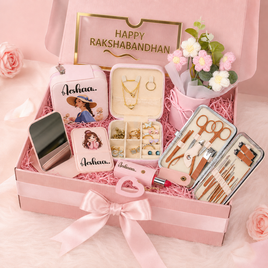 6 in 1 Personalized Rakshabandhan Sister Gift Hamper