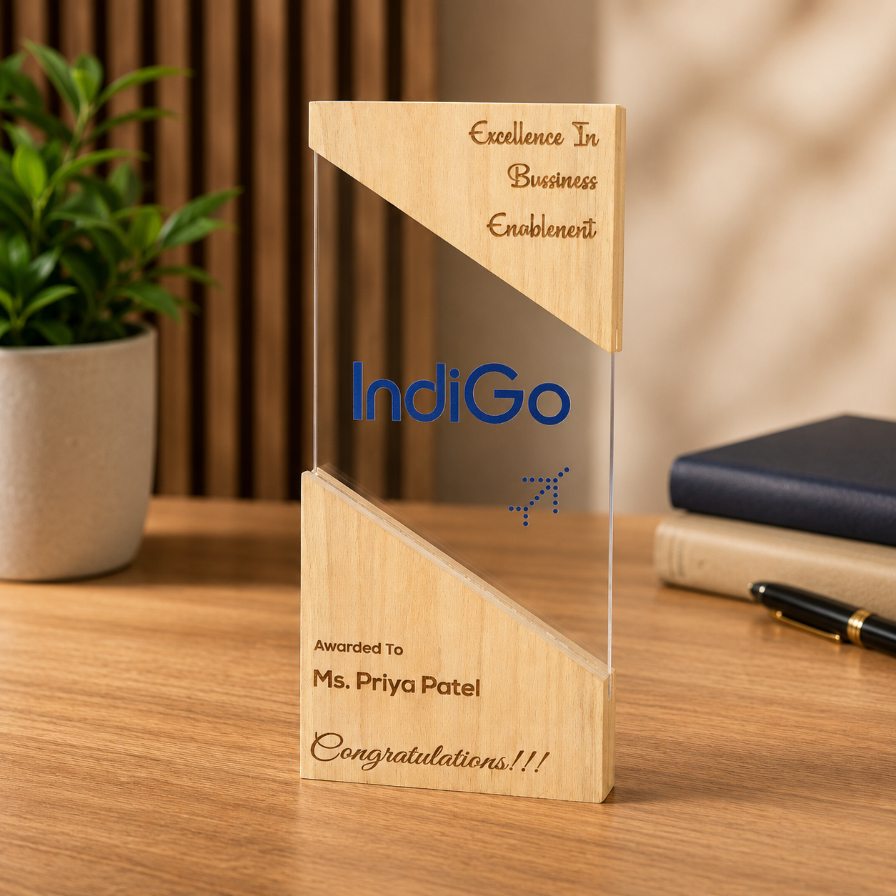 Clear Crest Personalised Trophy