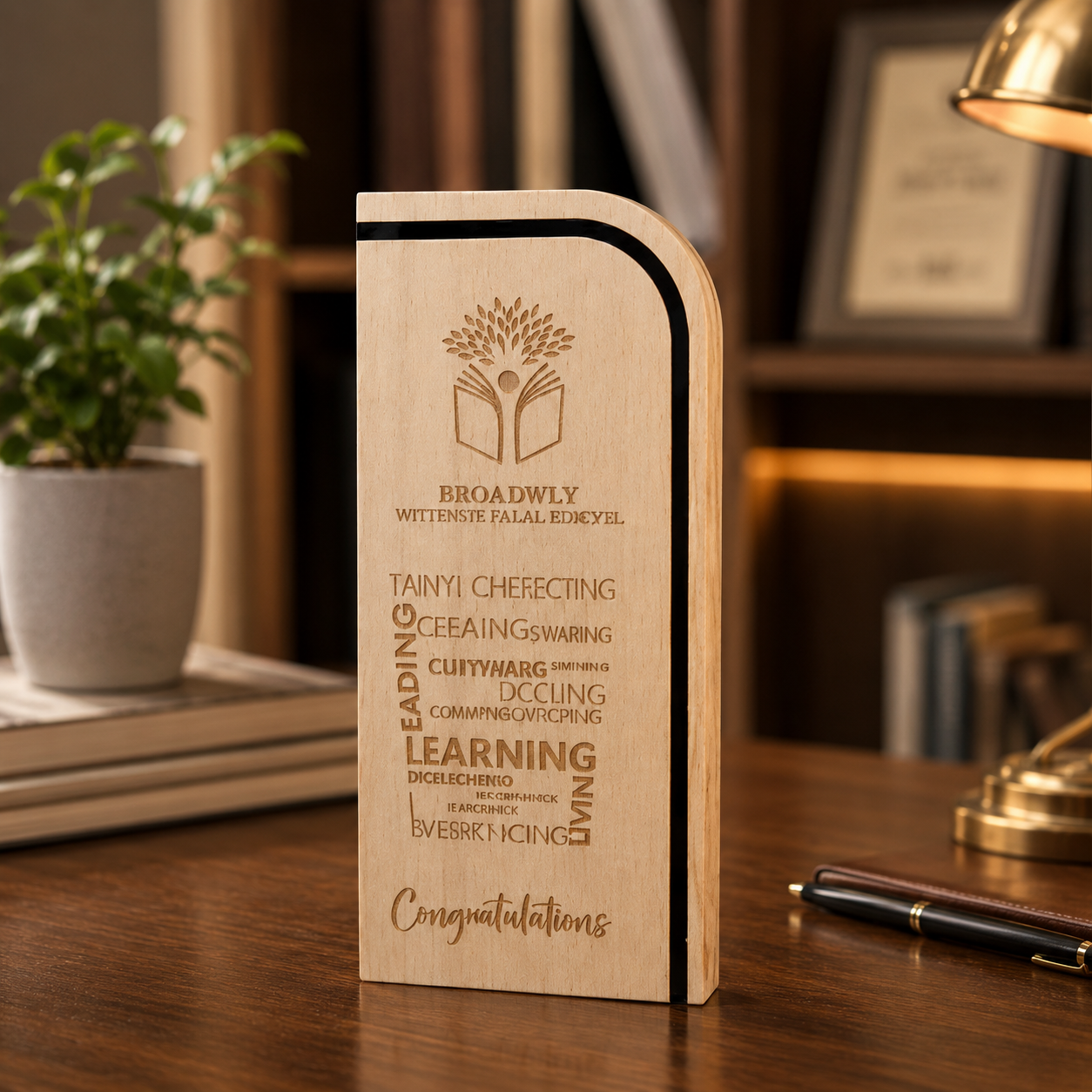 Curved Edge Personalised Trophy