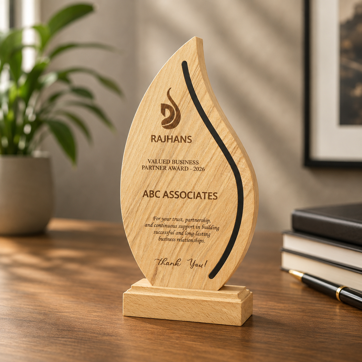 Flame Curve Personalised Trophy