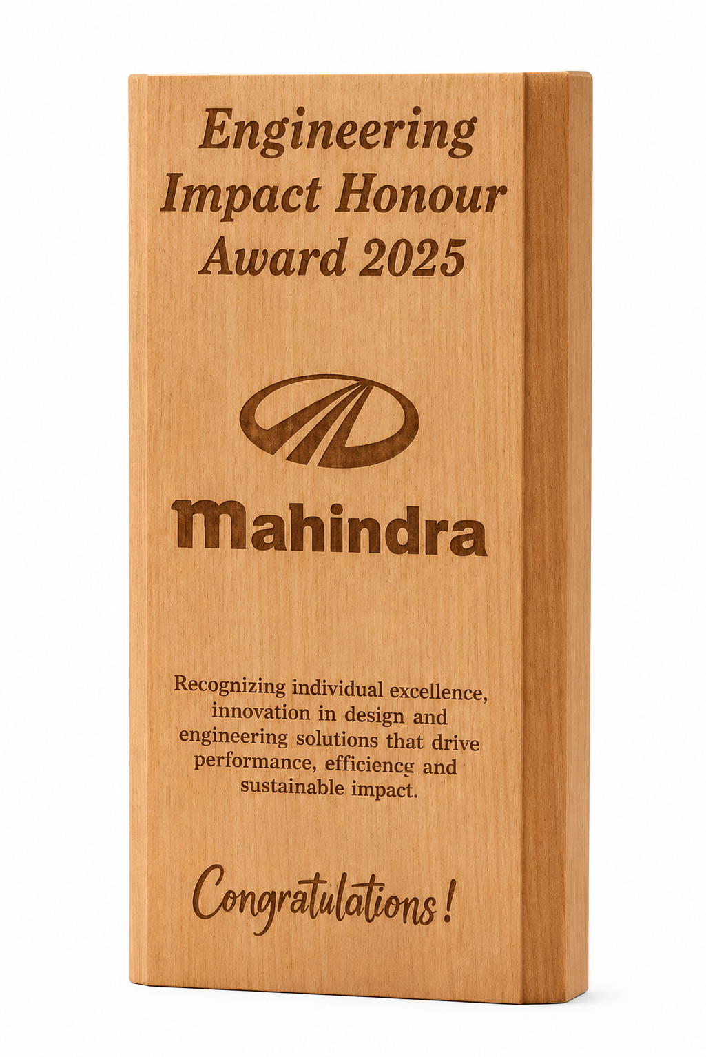 Classic Block Personalised Trophy