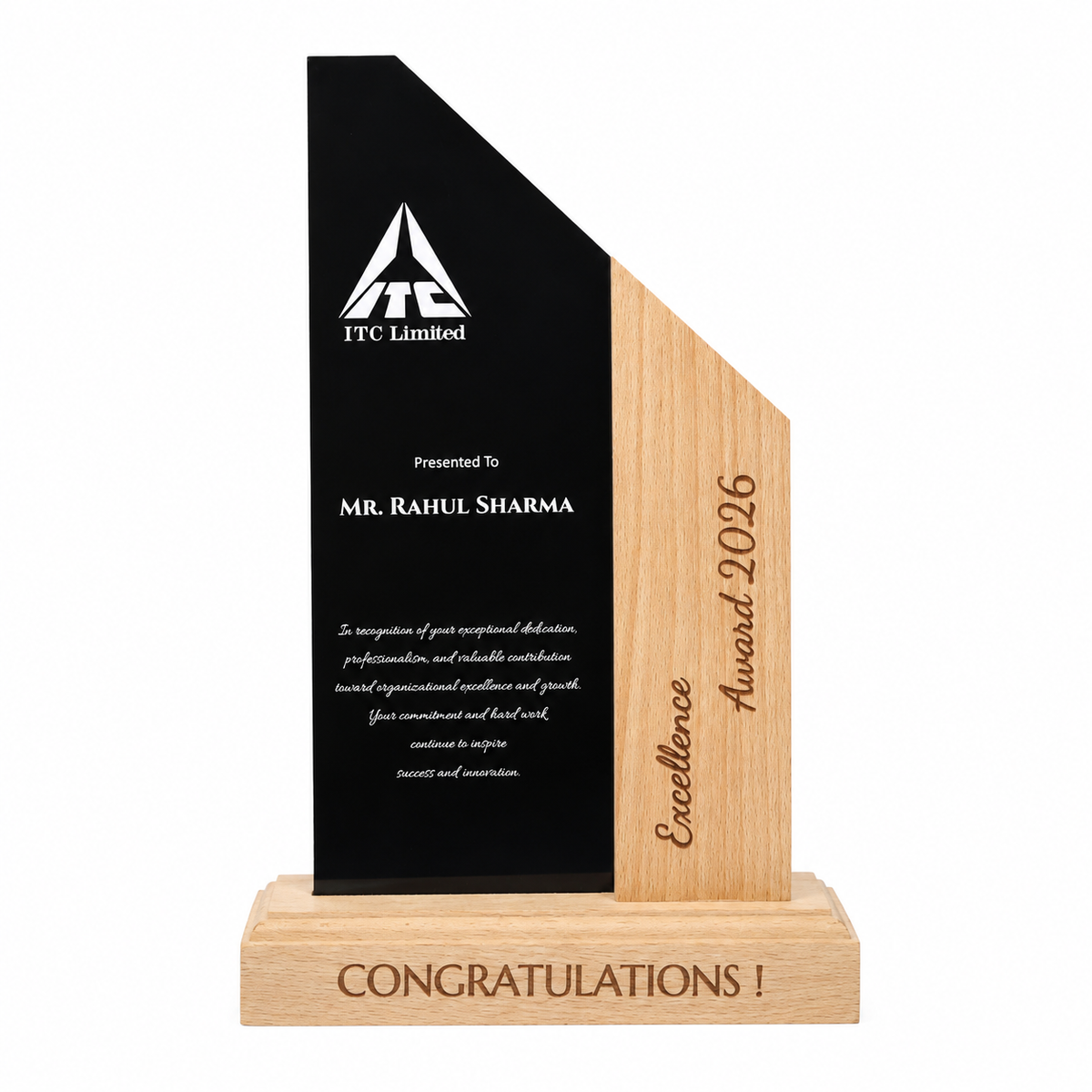 Twin Tower Personalised Trophy