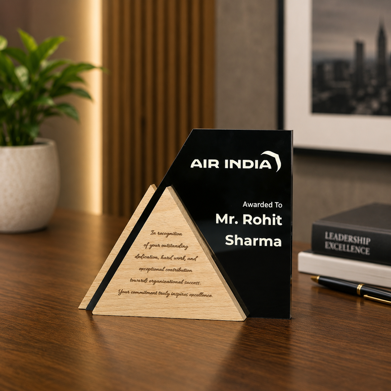 Triangle Rise Personalised Trophy