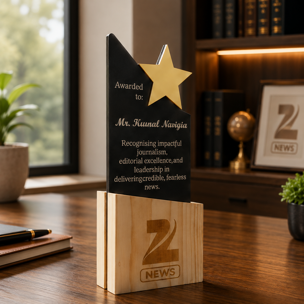 Rising Star Wooden Trophy