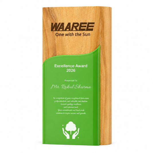 Green Wave Wooden Trophy