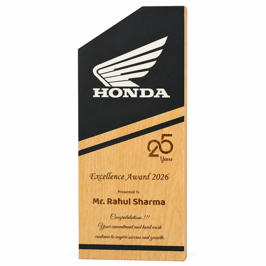 Slant Crown Wooden Trophy
