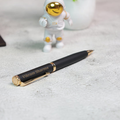 Custom Engraved Black & Gold Pen – Personalized Name Pen for Professionals & Gifts