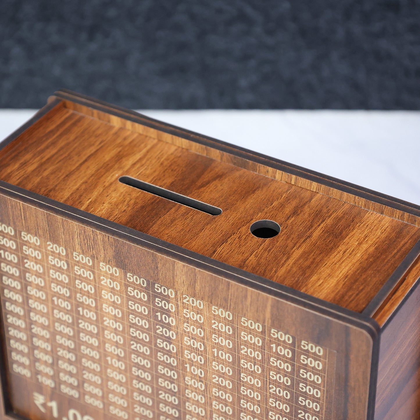 Personalized Wooden Savings Box - Custom Laser Engraved Money Box