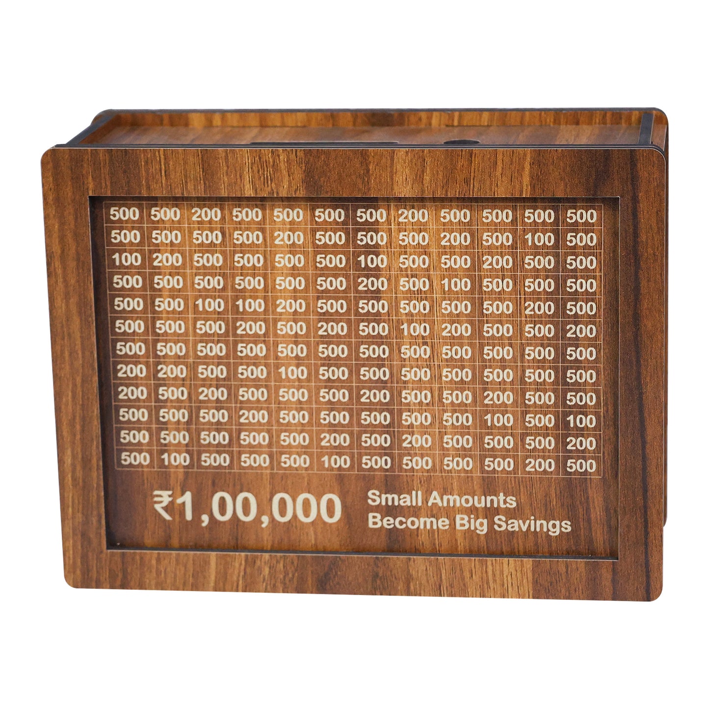 Personalized Wooden Savings Box - Custom Laser Engraved Money Box