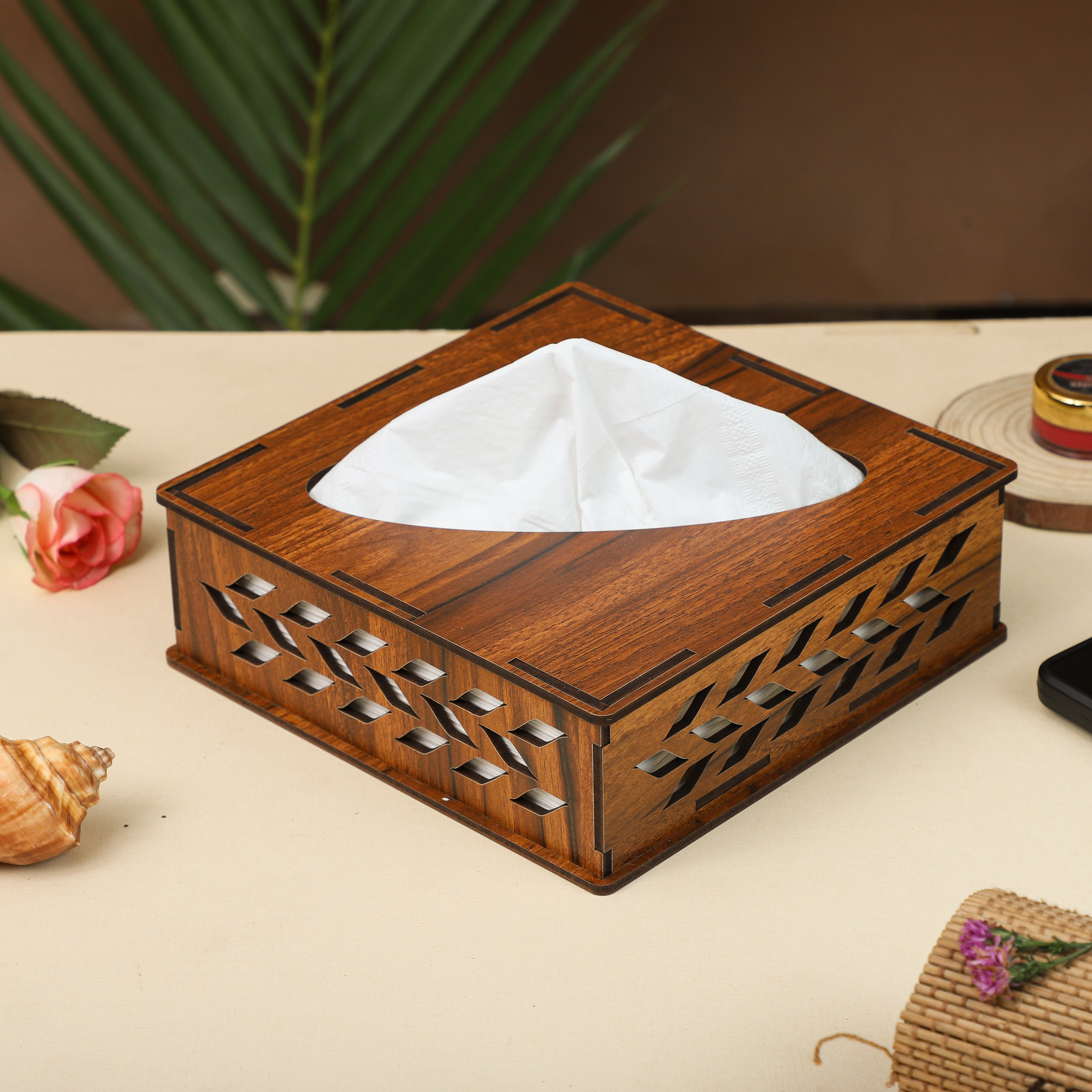 Paper Napkin Box Cover with Pack of Tissue Papers for Car, Home & Kitchen Dining Table, Resturants and Cafe