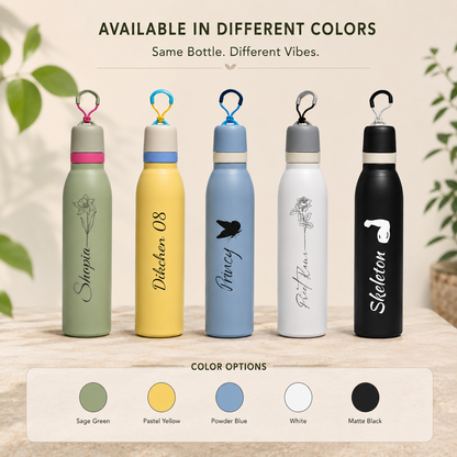 TrailSip Personalized Water Bottle – Black