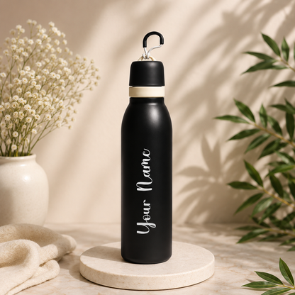 TrailSip Personalized Water Bottle – Black