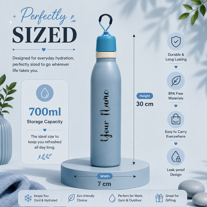 TrailSip Personalized Water Bottle – Blue