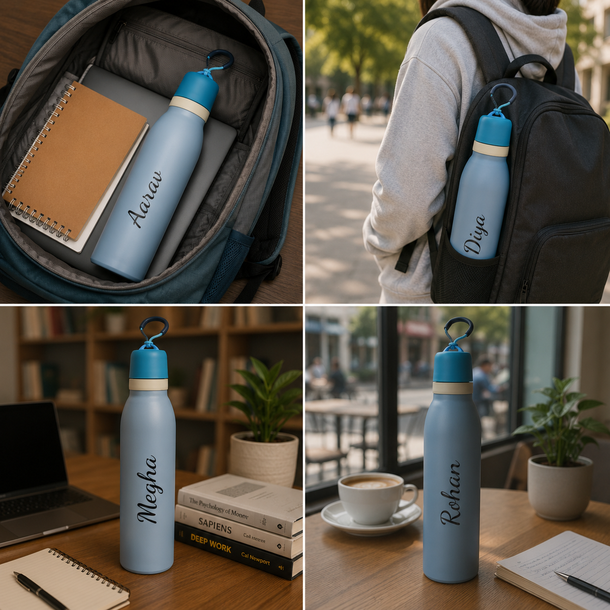 TrailSip Personalized Water Bottle – Blue