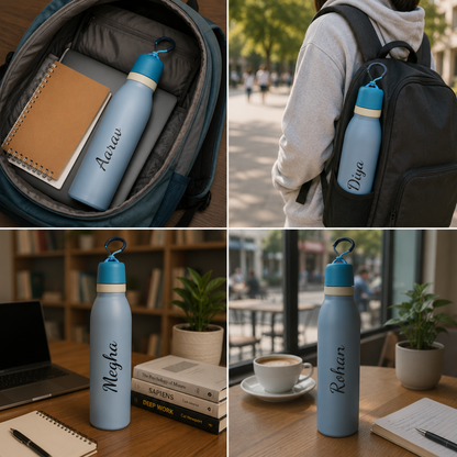 TrailSip Personalized Water Bottle – Blue