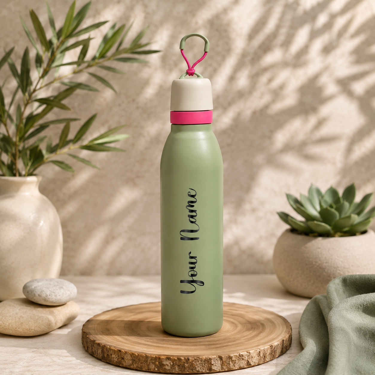 TrailSip Personalized Water Bottle – Green