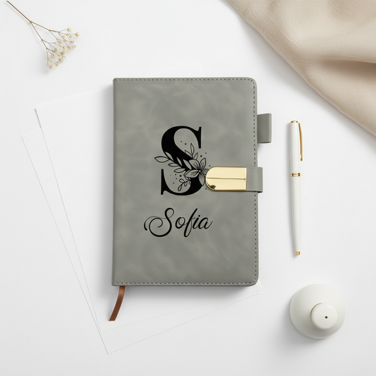 FloraLock Personalized Diary – Misty Grey