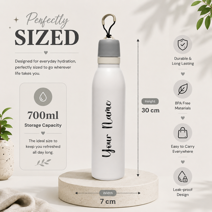 TrailSip Personalized Water Bottle – White