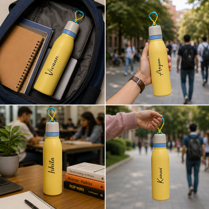 TrailSip Personalized Water Bottle – Yellow